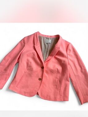 Ann Taylor LOFT Pink Dot Print Blazer Jacket Women's Size 12P Career